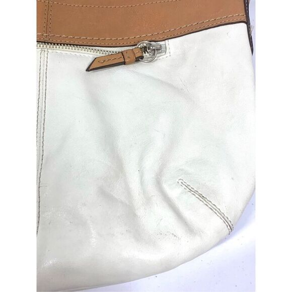 Coach Ivory White & Brown Leather Hobo Bag A1073-F13730 - Picture 6 of 12